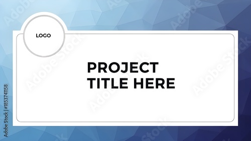 Business presentation title slide with editable logo and title space