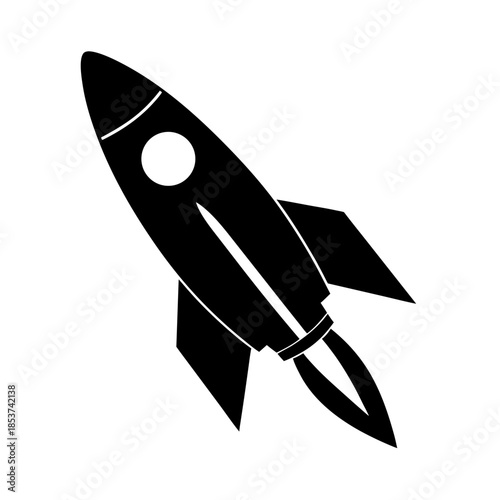 vector clip art rocket on white background for web and graphic design