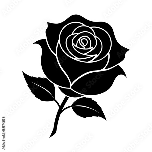 vector clip art rose on white background for web and graphic design