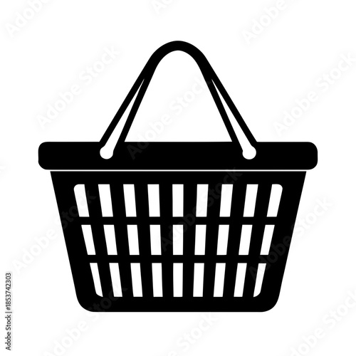 vector clip art shopping basket on white background for web and graphic design