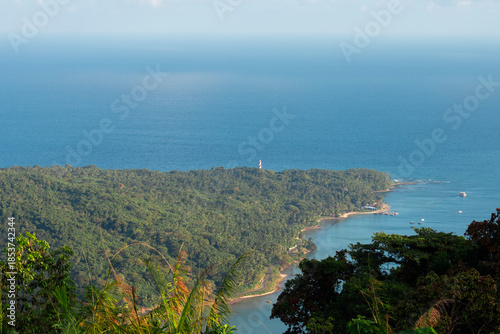 Panoramic View of North Bay Island and Tropical Coastline from Mount Harriet, Andaman Islands, India
