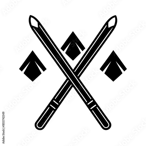 vector clip art skis for web and graphic design