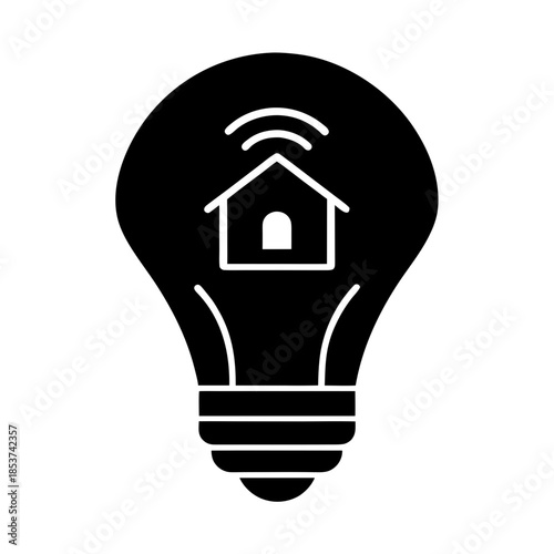 vector clip art smart home bulb on white background for web and graphic design