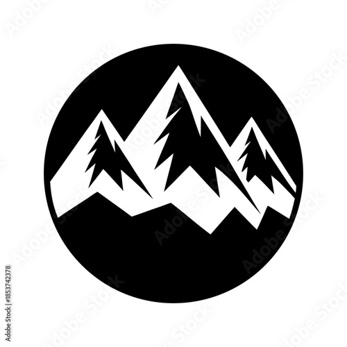 vector clip art snow covered mountains for web and graphic design