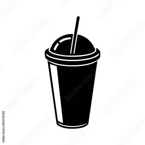 vector clip art smoothie cup with black outline for web and graphic design