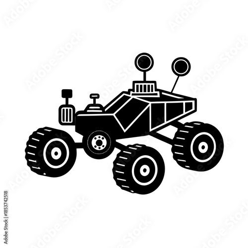 vector clip art space rover on white background for web and graphic design
