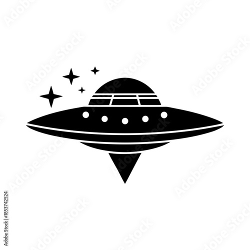 vector clip art spaceship on white background for web and graphic design
