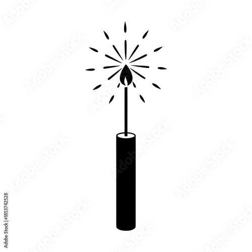 vector clip art sparkler candle on white background for web and graphic design
