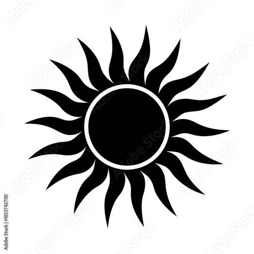 vector clip art sun icon on white background for web and graphic design