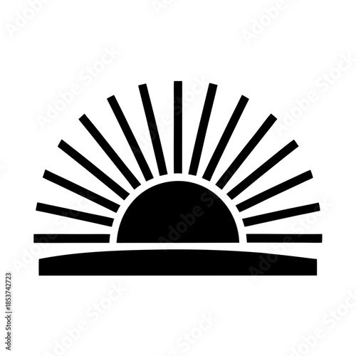 vector clip art sunrise icon on white background for web and graphic design
