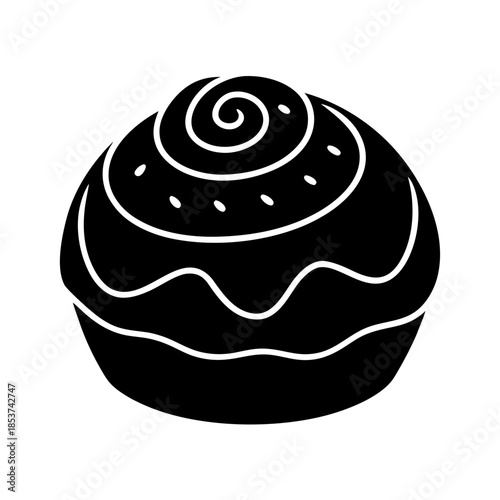 vector clip art sweet bun on white background for web and graphic design
