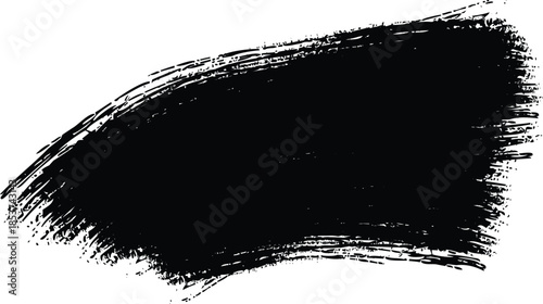 Black brush stroke on white background
