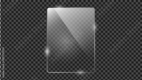 Sleek 3D Glass Mobile Screen Interface Panel with Transparent Glossy Finish and Realistic Refraction for Cutting Edge Digital Presentations