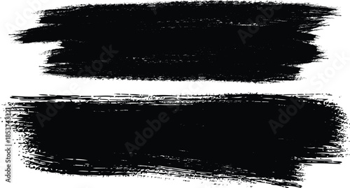 Black brush strokes on white background
