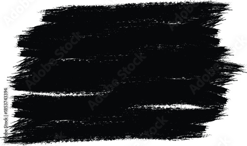 Black brush stroke on white background