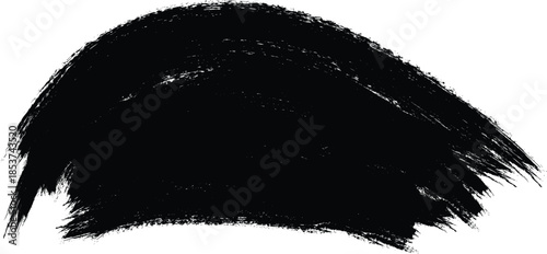 A black hair sample on a white background