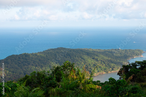 Panoramic View of North Bay Island and Tropical Coastline from Mount Harriet, Andaman Islands, India
