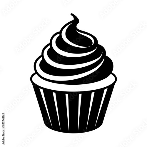 vector clip art cupcake on white background for web and graphic design