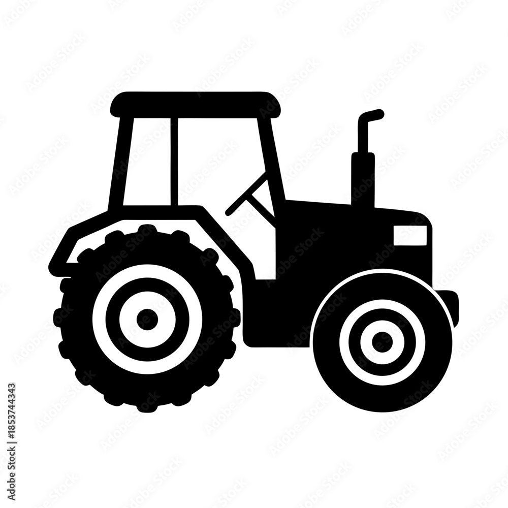 Obraz premium vector clip art tractor on white background for web and graphic design