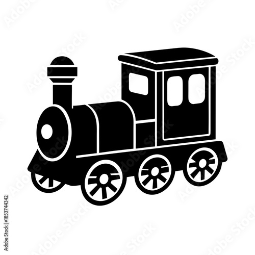 vector clip art toy train on white background for web and graphic design