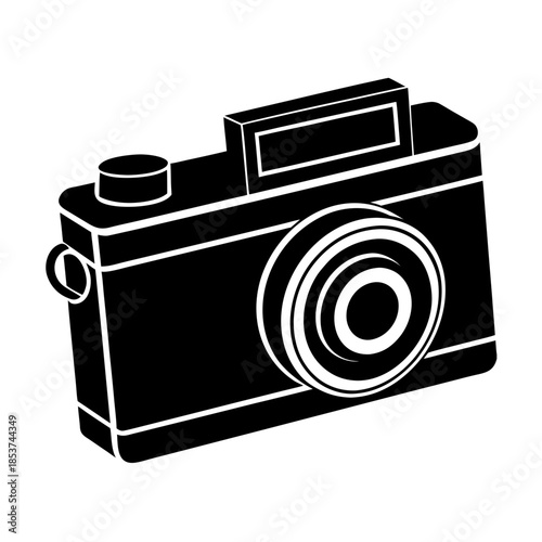 vector clip art travel camera on white background for web and graphic design