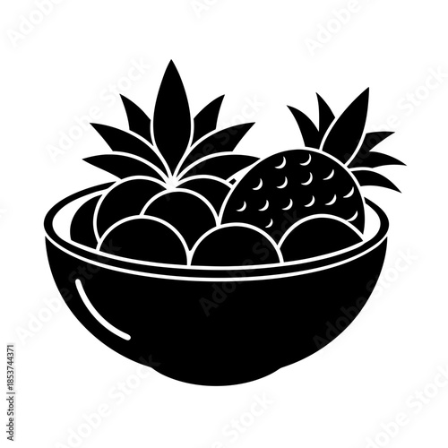 vector clip art tropical fruit bowl for web and graphic design