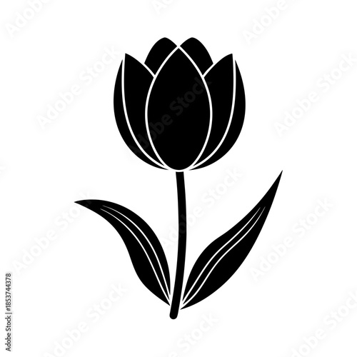 vector clip art tulip on white background for web and graphic design