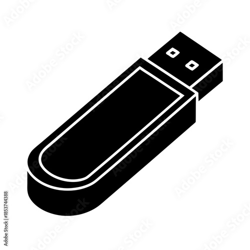 vector clip art usb drive on white background for web and graphic design
