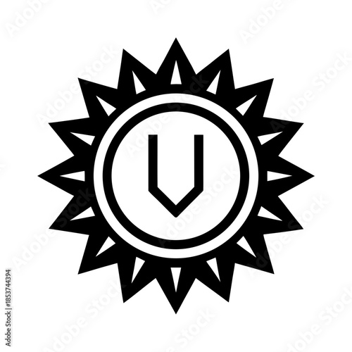 vector clip art uv icon on white background for web and graphic design