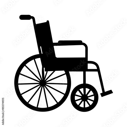 vector clip art wheelchair on white background for web and graphic design