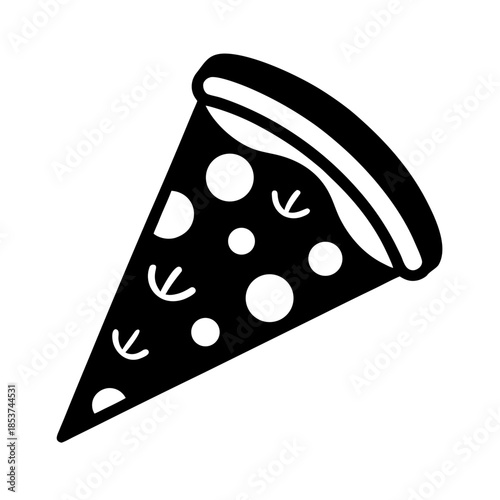 vector clip art whole pizza with black outline for web and graphic design