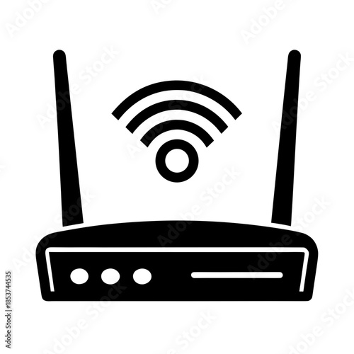 vector clip art wi fi router on white background for web and graphic design