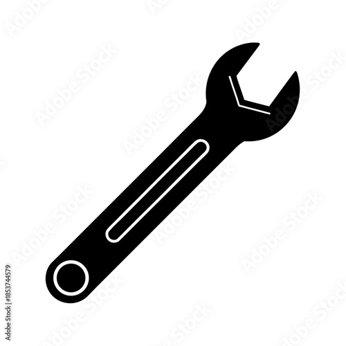 vector clip art wrench on white background for web and graphic design
