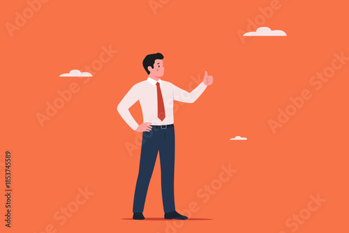 public speaking skills, executive management skill to communicate with employee, , illustration of a person expressing an opinion, businessman makes a speech giving direction to employees