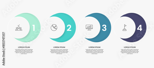 Simple four-step flowchart template