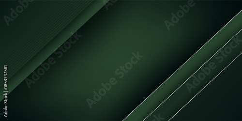Luxurious premium green abstract background with silver lines. Premium Vector. Eps 10