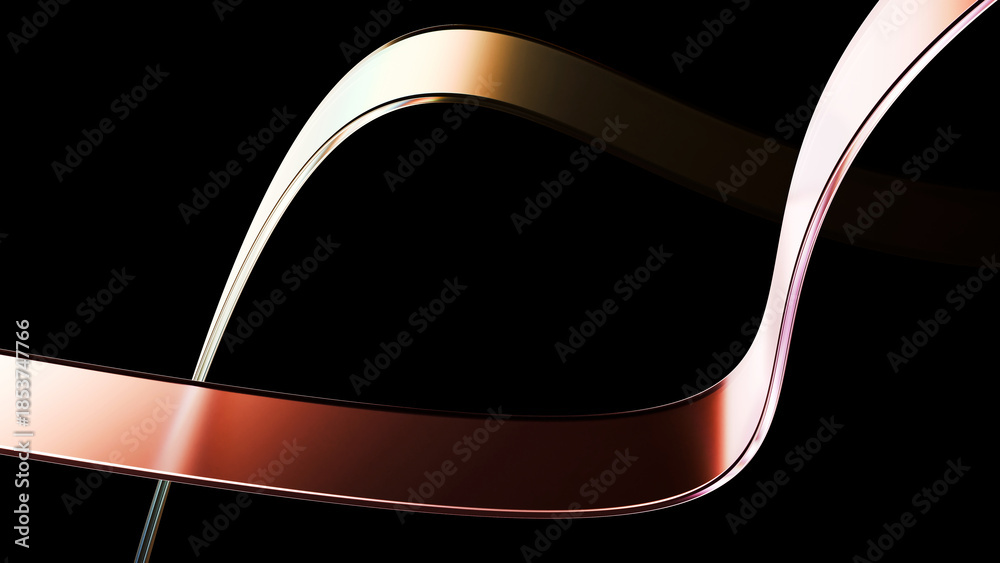 Fototapeta premium Abstract wavy background of translucent glass