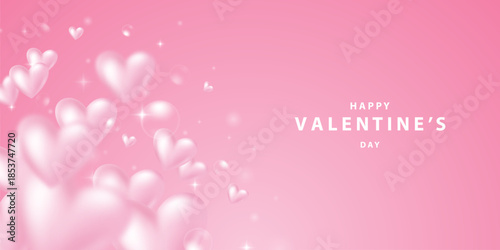 Valentine's Day background, beautifully decorated with heart shapes for the festival. Vector illustration.