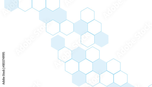 Abstract blue hexagon shape for frame illustration design