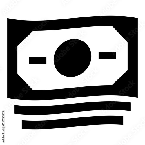 Money stack solid icon, symbolizing money, cash, stack, wealth, savings, income, finance concept. 