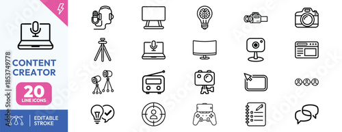 Content Creator Tools Icons