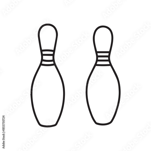 Minimalist Pair of Bowling Pins Vector Line Icon For Sports Branding And Recreational Game Design