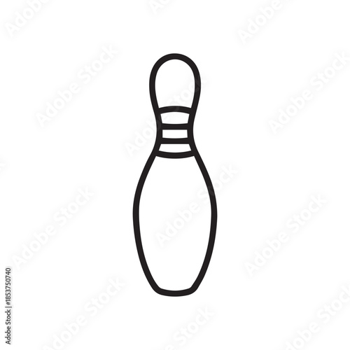 Minimalist Bowling Pin Vector Line Icon For Sports Branding And Recreational Game Graphics