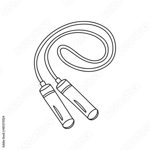 Professional Fitness Jump Rope Vector Line Icon For Gym Exercise And Athletic Training Equipment