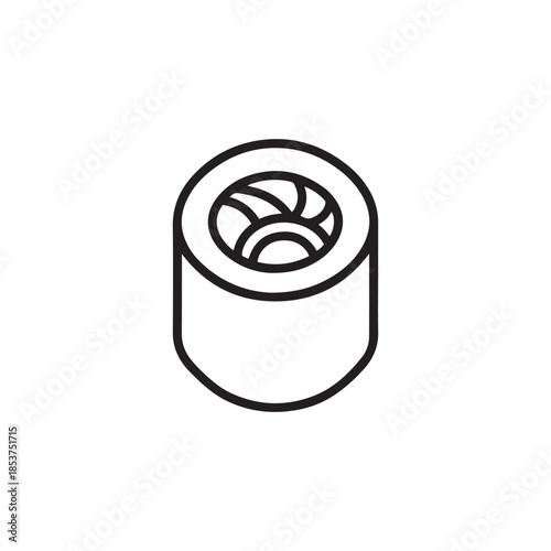 Fresh Japanese Sushi Maki Roll Vector Line Icon For Restaurant Menu And Asian Food Branding