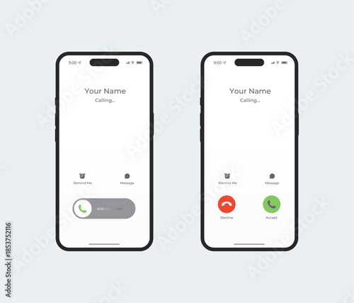 Phone call screen mockup. Vector stock illustration