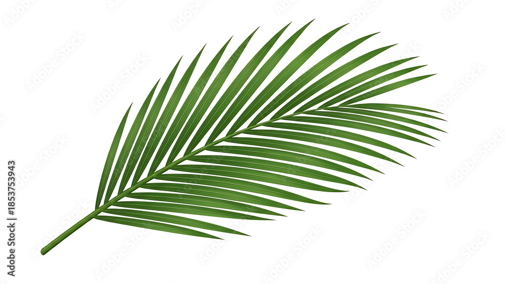 Obraz premium Green palm leaf on transparent background