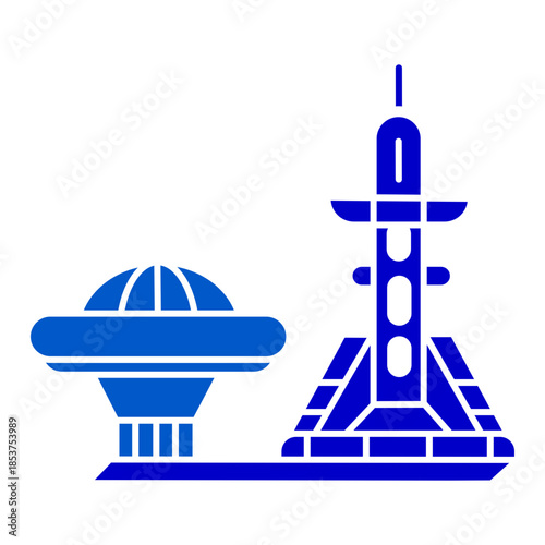 Blue Solid Industrial Plant