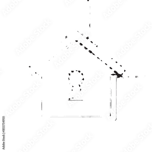 Minimalist abstract aviation motif with dashed line trajectory and geometric shapes for graphic design use.