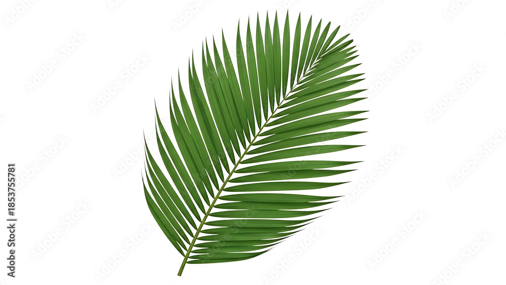Obraz premium Green palm leaf on transparent background